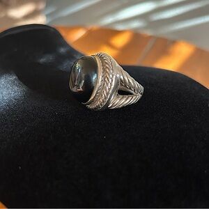 Vintage 925 Silver and Black Women's Ring